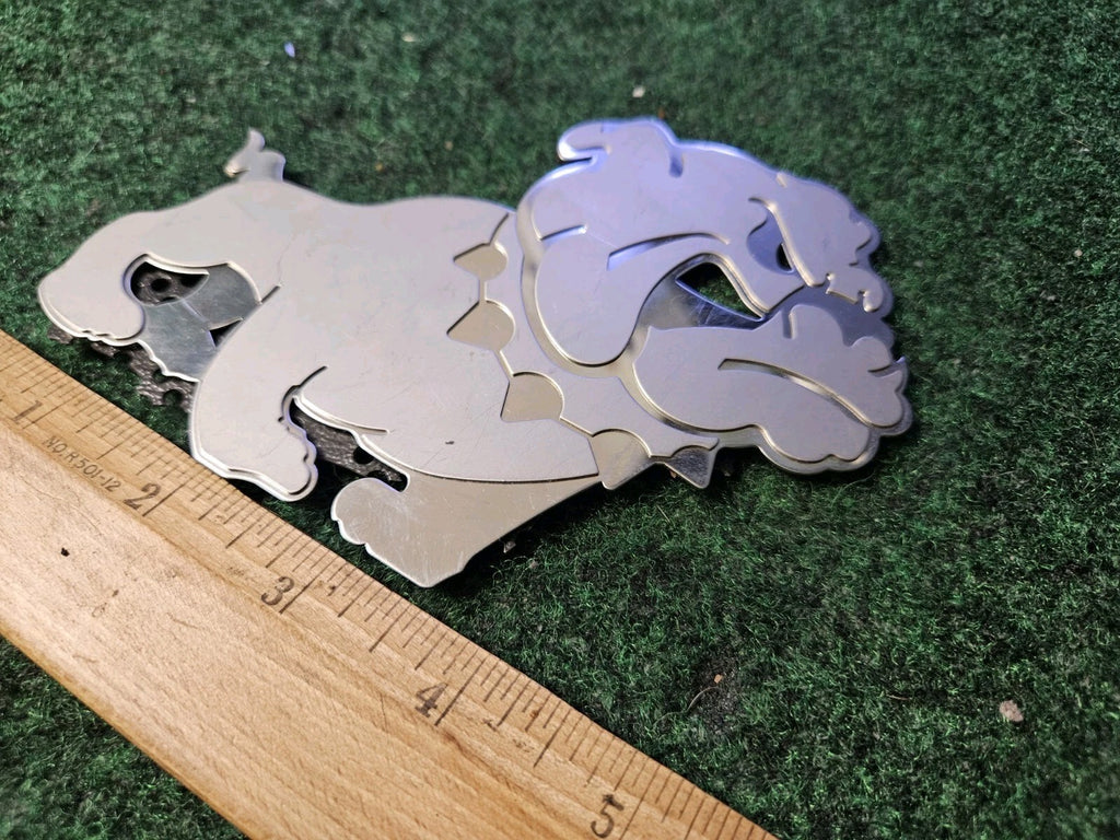 Emblem Badge Decal Sticker 3D Bull Dog Dual Layer Stainless Steel 4M8