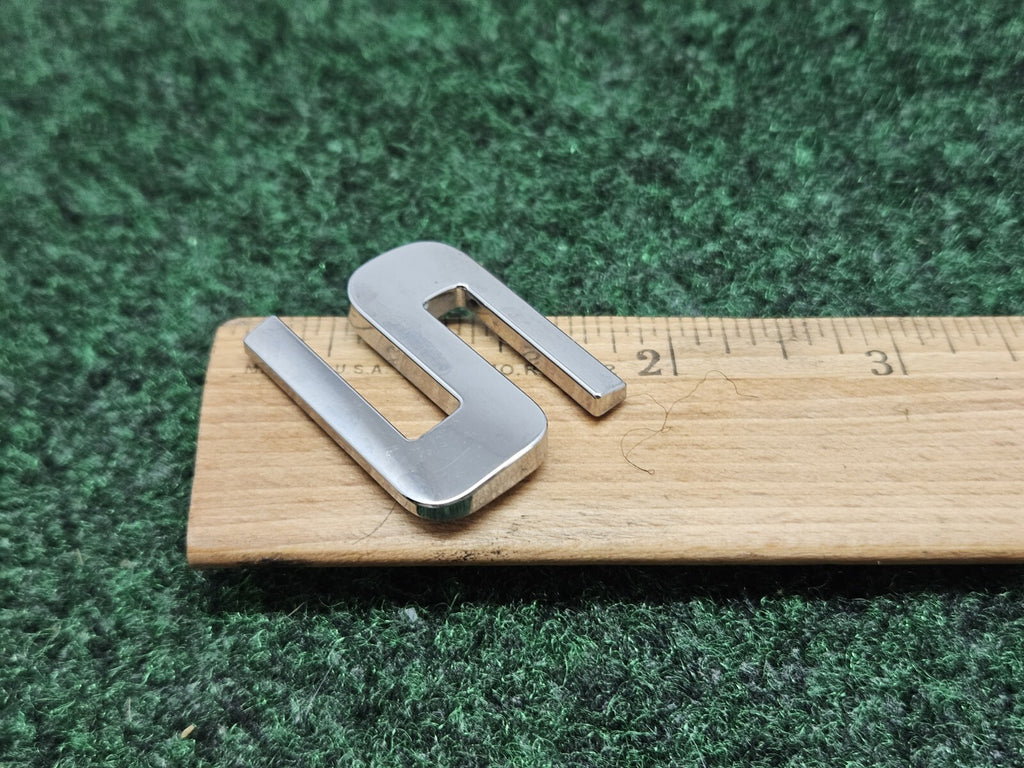 OEM Chrome "S" / "5" Hood Hatch Letter Emblem Badge Logo Nameplate 7S9