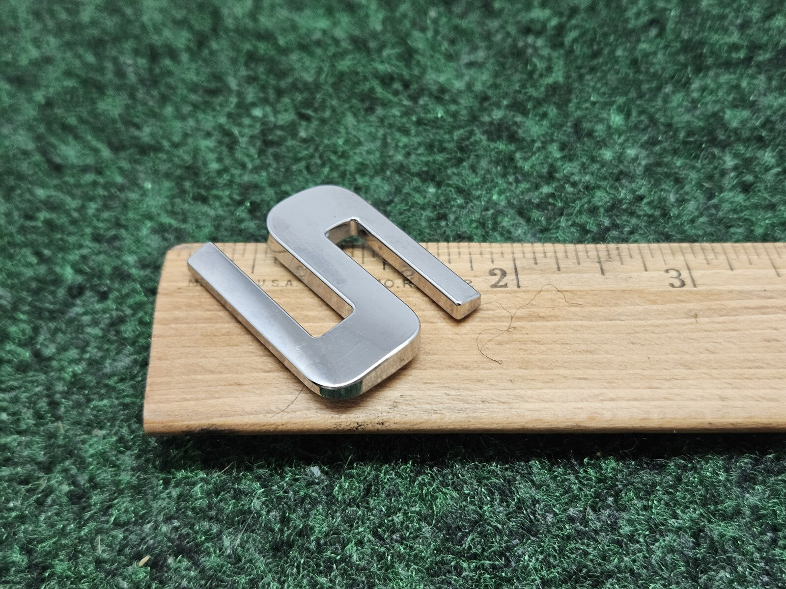 OEM Chrome "S" / "5" Hood Hatch Letter Emblem Badge Logo Nameplate 7S9