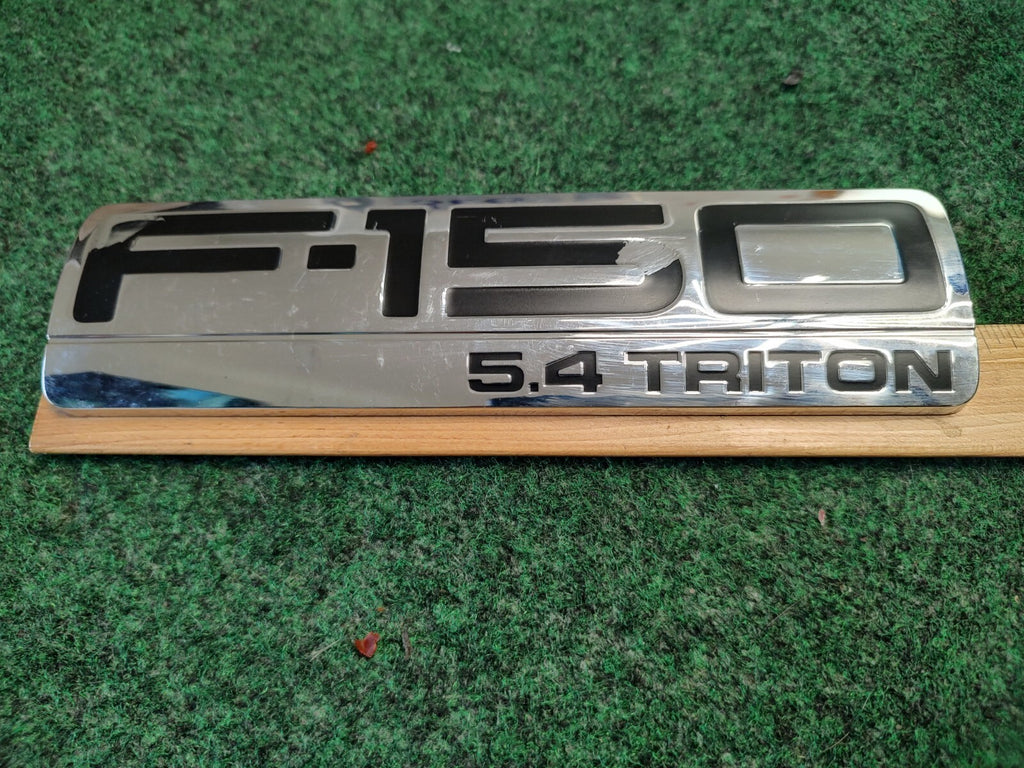 Ford F-150 XLT 5.4 Triton Emblem Badge Decal Logo Fender SIDE Chrome OEM 3L6