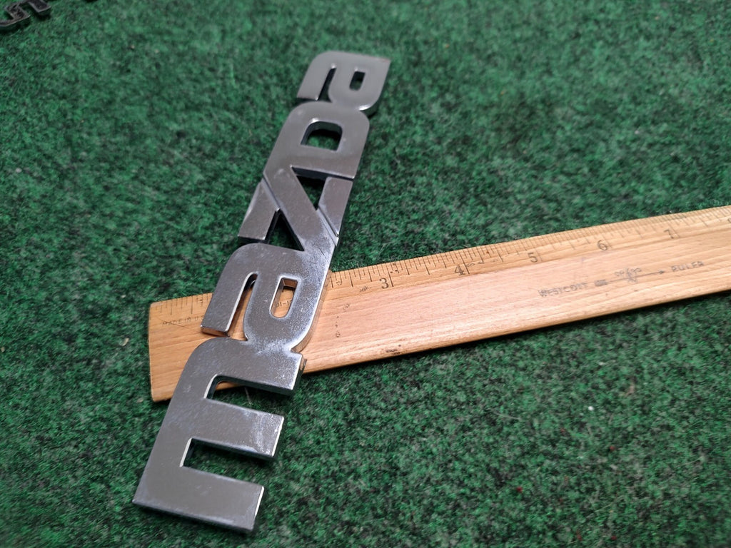 Mazda OEM Chrome Emblem Badge Logo Nameplate Name Plate ~7.25 Inches 4S4