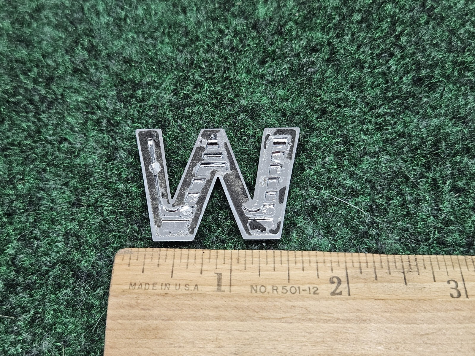 OEM "W" Silver Individual Letter Lettering Emblem Badge Logo Nameplate 3D 7S7