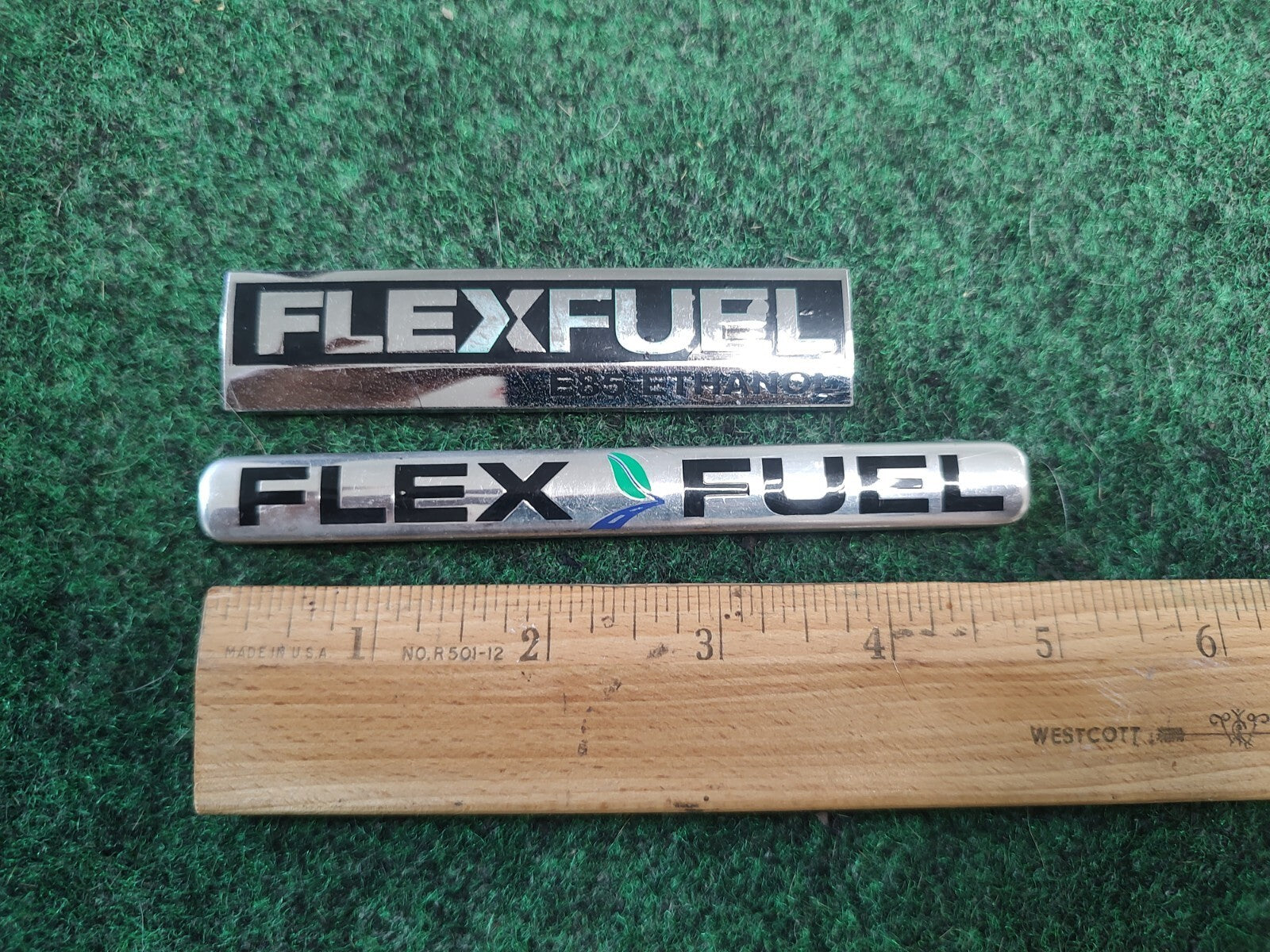 (2) Flex Fuel E85 Ethanol Emblem Badge Decal Chevrolet Ford  OEM 15910899 1S7
