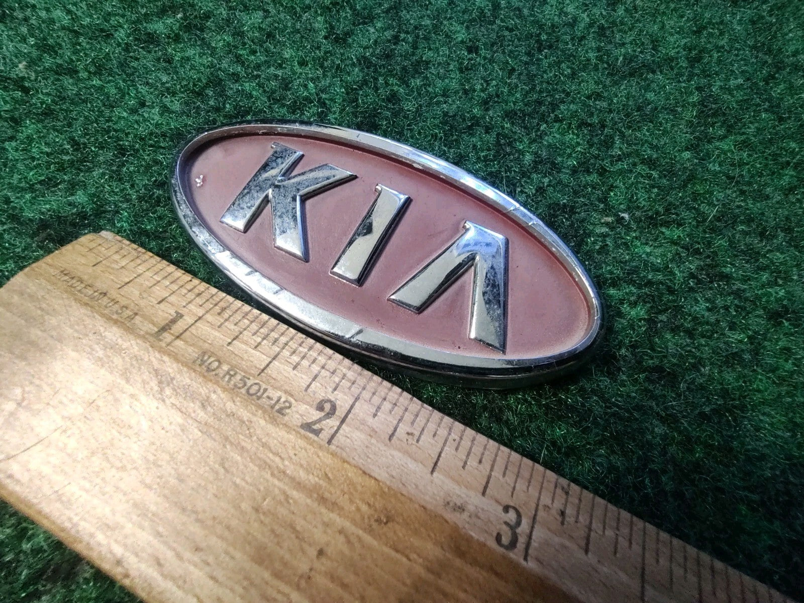 Kia Emblem Badge Grille Front Rear Name Plate OEM Nameplate Logo Red Chrome 4S3