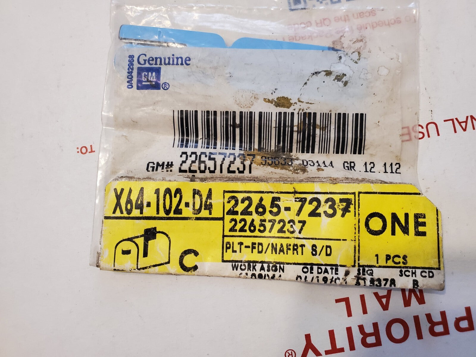 22657237 OEM GM EMBLEM PLATE BADGE SE FRONT DOOR 1999-2002 Pontiac GRAND AM 3L7