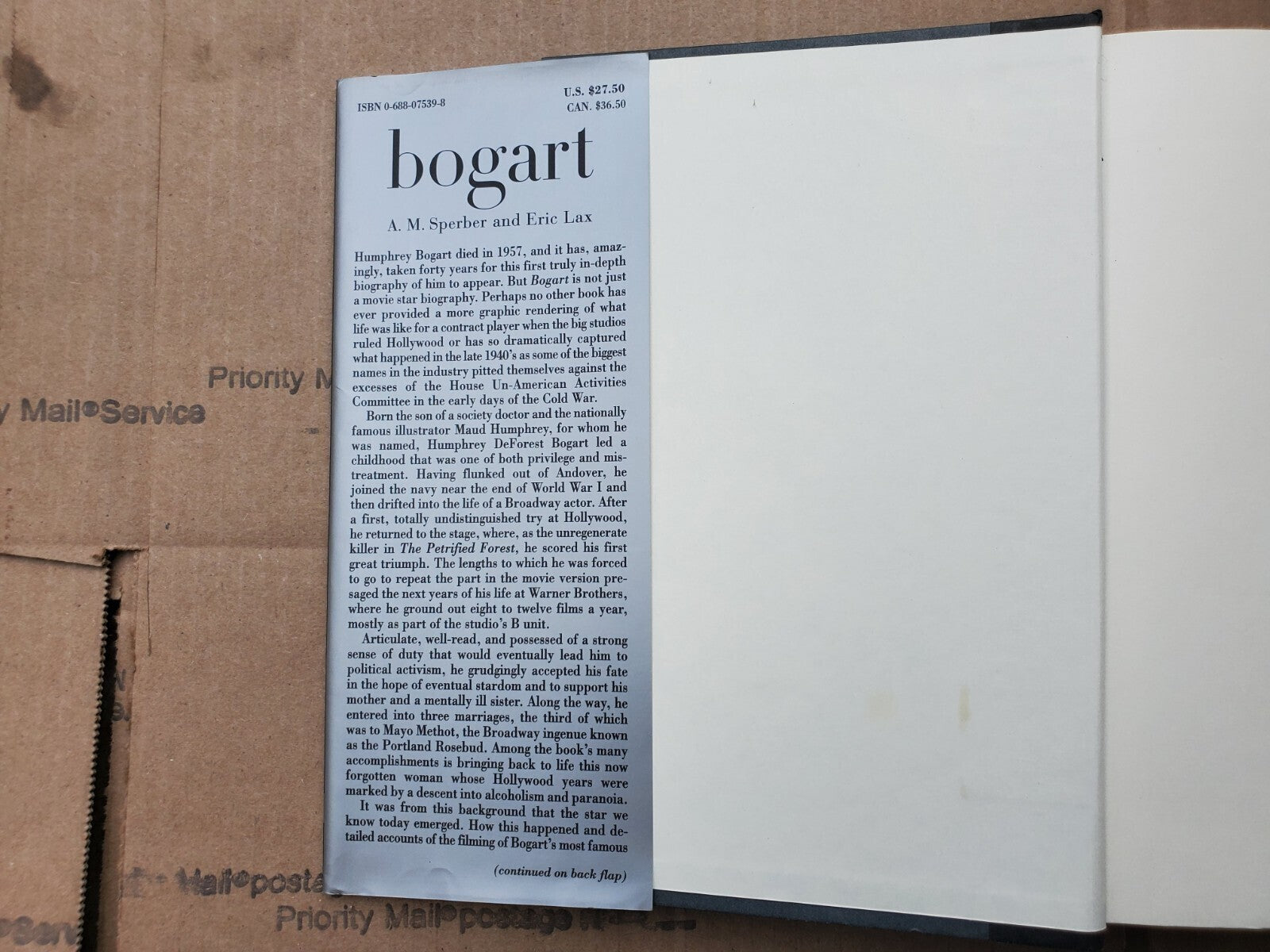 Bogart - Hardcover By Sperber, A. M. -B7