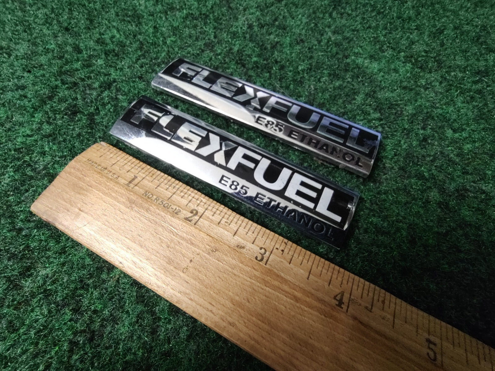 (2) Flex Fuel E85 Ethanol Emblem Badge Decal Chevrolet Ford  OEM 15910899 7S2