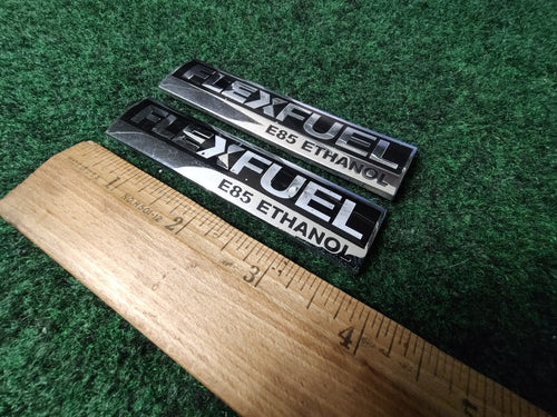 (2) Flex Fuel E85 Ethanol Emblem Badge Decal Chevrolet Ford  OEM 15910899 7L8