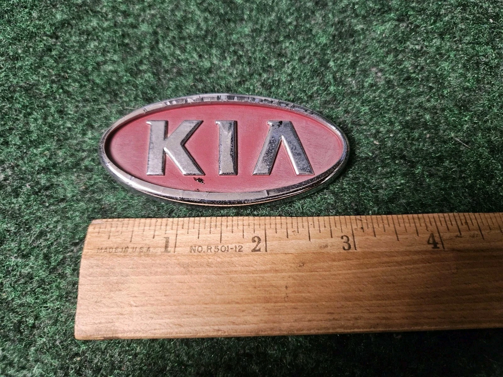 Kia Emblem Badge Grille Front Rear Name Plate OEM Nameplate Logo Red Chrome 3M2