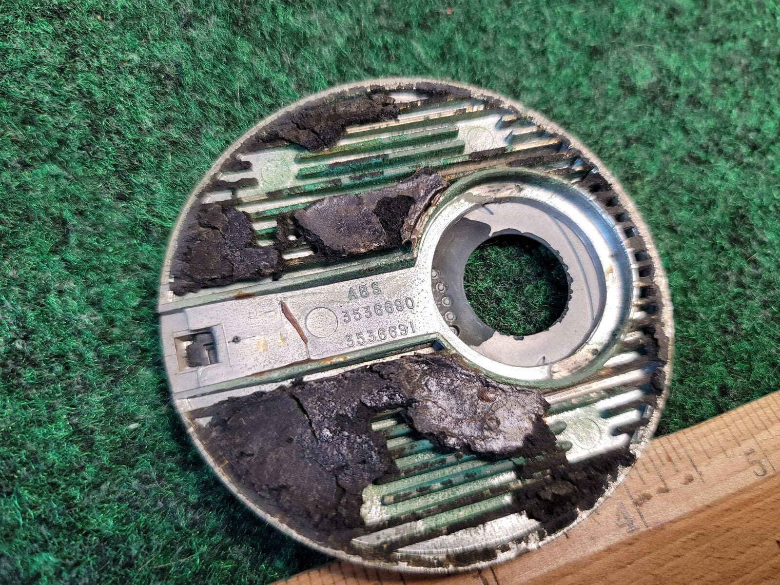 1995 Cadillac Seville STS 4DR 3536690 Trunk Key Hole Emblem Chrome Plastic 2M1