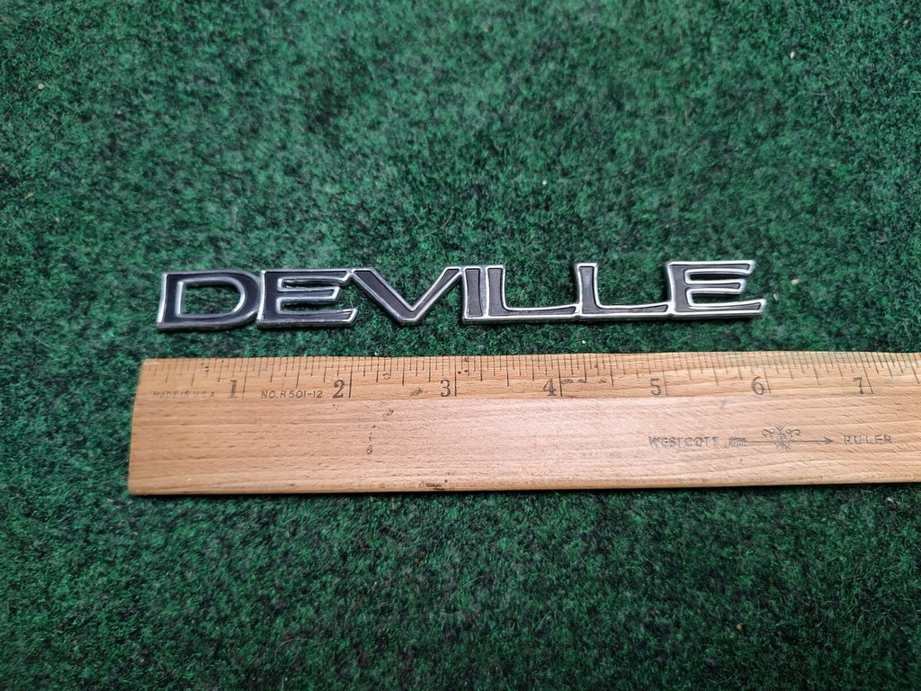 Cadillac DeVille Black Chrome Emblem Badge Logo Nameplate Name Plate OEM 1S2