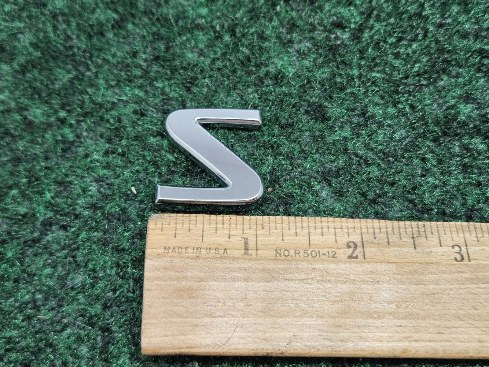 OEM Chrome "S" Hood Hatch Individual Letter Emblem Badge Logo Nameplate 2S6