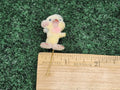 Vintage Flocked Duck Chick Stick Pin Brooch Miniature Jewelry Easter 2.25”