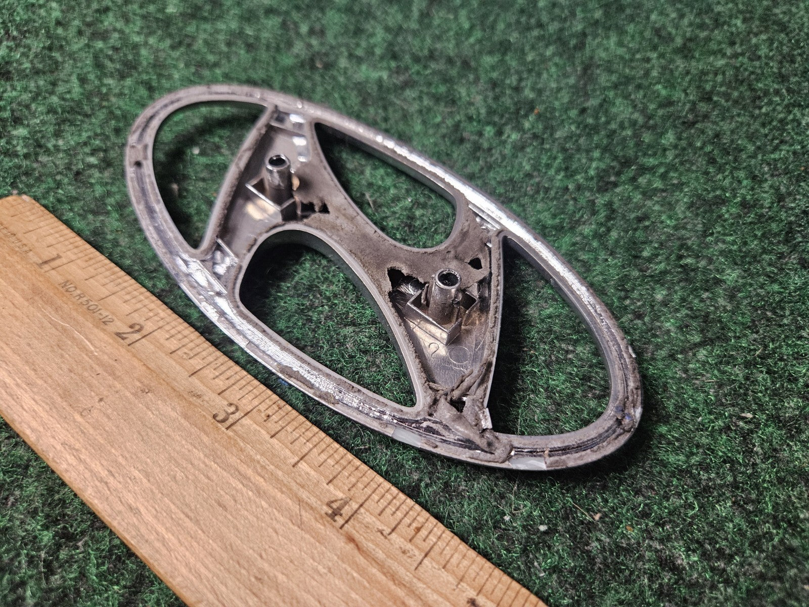Hyundai Emblem Logo Symbol Badge Chrome OEM Nameplate Name Plate ~5" 9L2