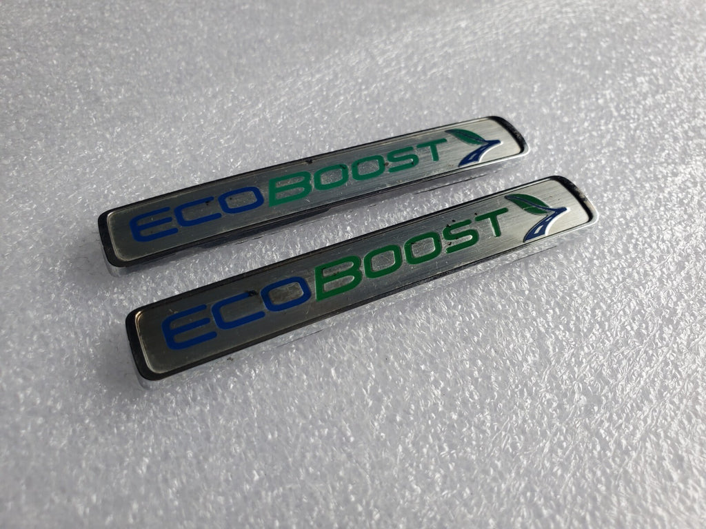 (2) Ford Ecoboost Emblem Badge Logo Trunk Fusion Taurus OEM Factory Genuine 2L3