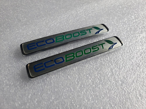 (2) Ford Ecoboost Emblem Badge Logo Trunk Fusion Taurus OEM Factory Genuine 2L3
