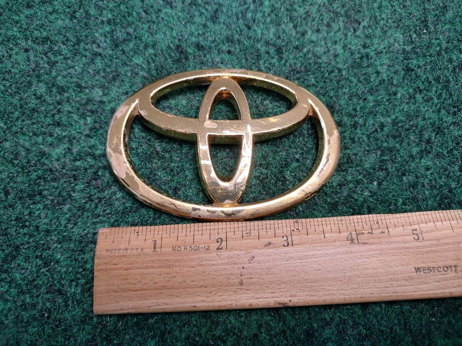 Toyota Gold Plastic Emblem Badge Logo OEM 4 INCH Wide 1S8