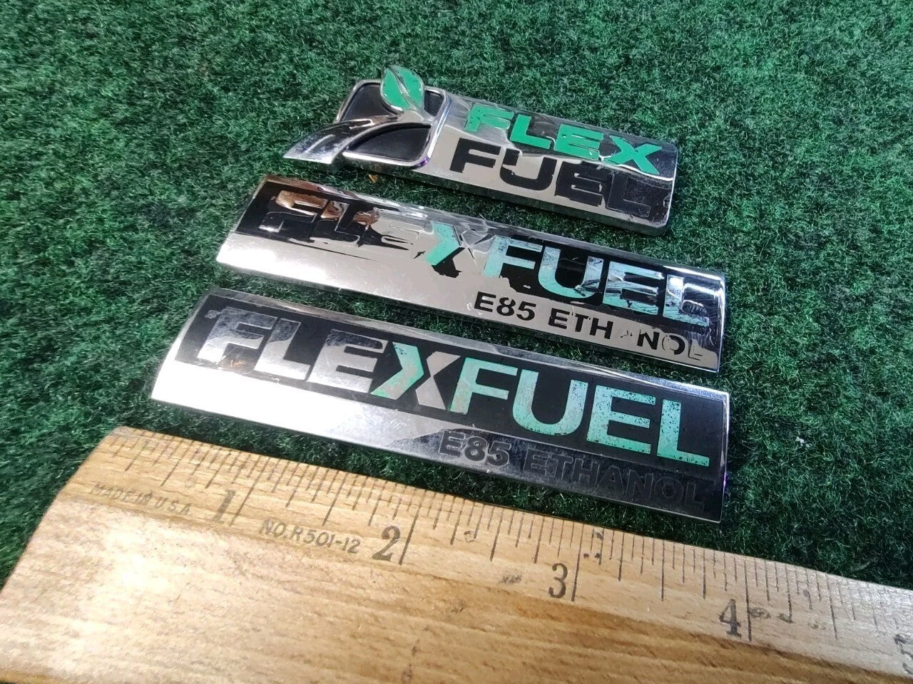 Lot Of 3 OEM Flex Fuel E85 Ethanol Emblem Badge Logo Nameplate Ford GM 6S1