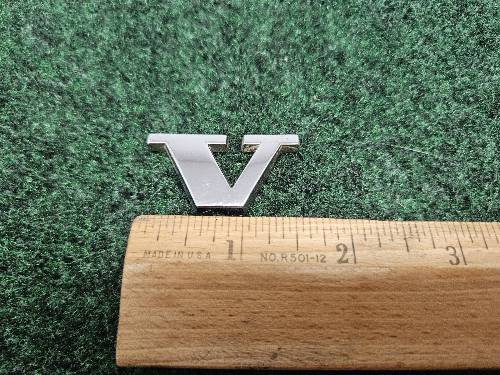 OEM "V" Chrome Individual Letter Lettering Emblem Badge Logo Nameplate 7S7