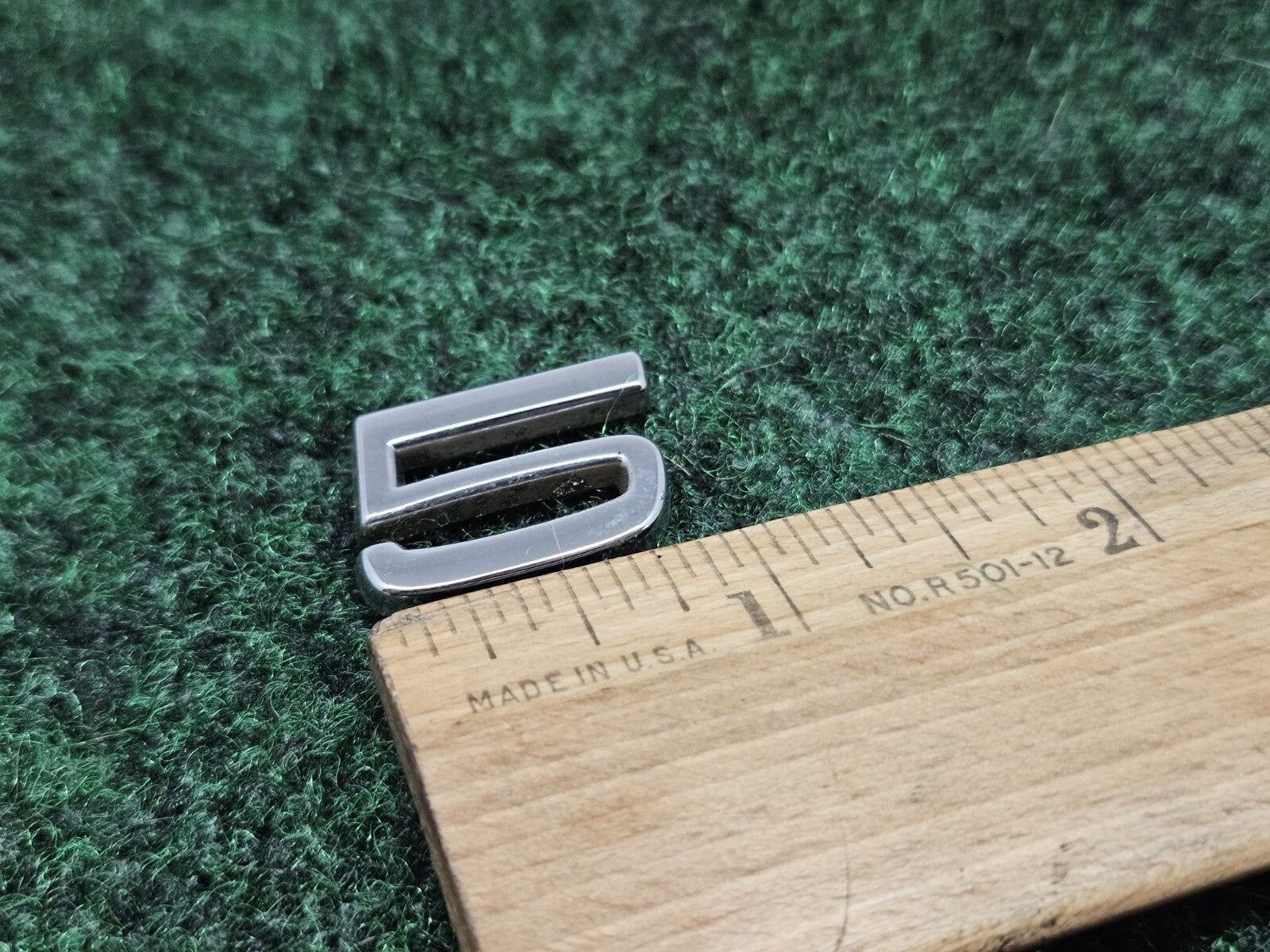 OEM "5" Silver Individual Number Lettering Emblem Badge Logo Nameplate 7S6