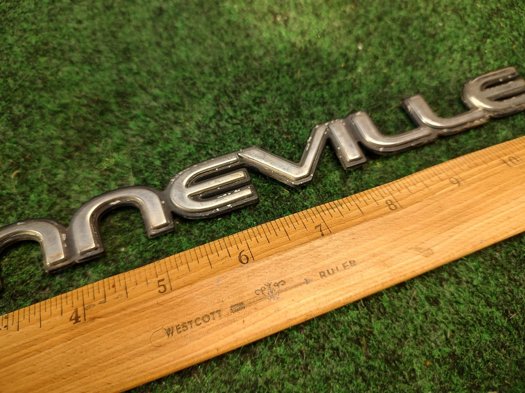 Pontiac OEM Bonneville Chrome & Black Emblem Badge Logo Nameplate Name 3S8