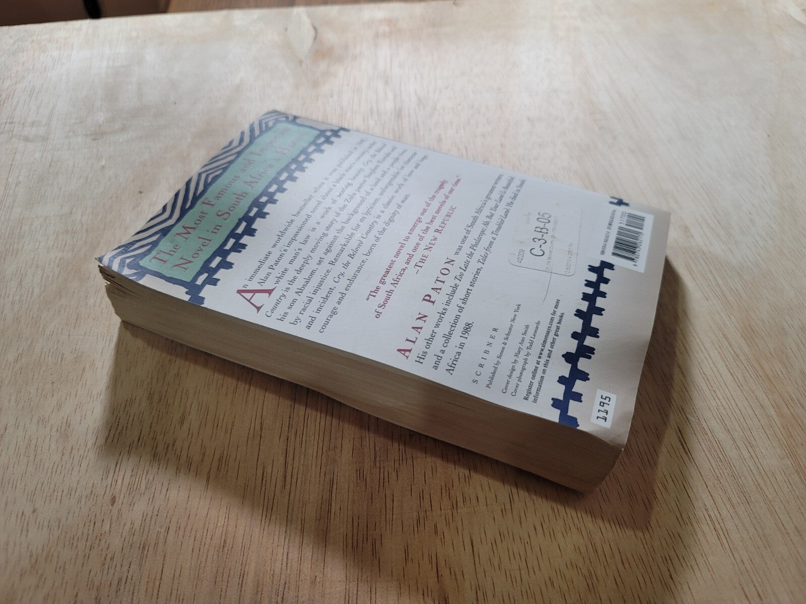 2 Of The Same Book Cry, the Beloved Country Alan Paton, paperback B12