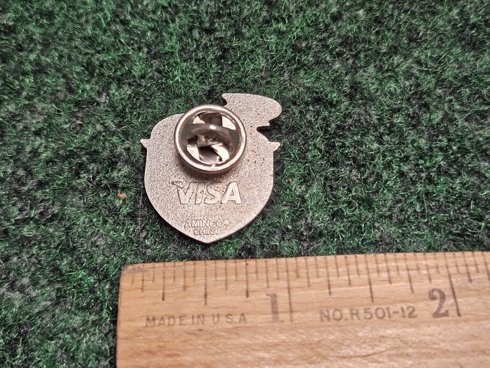 2006 Olympic Games USA Lapel Pin Visa Blue Shield Rings Red Yellow Flames