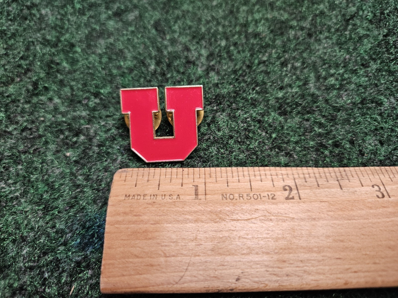 University Of Utah "U" Salt Lake City Red Enamel Pin 1 Inch
