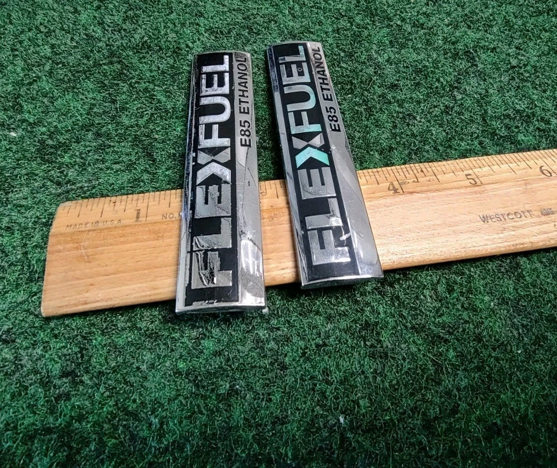 (2) Flex Fuel E85 Ethanol Emblem Badge Decal Chevrolet Ford  OEM 15910899 8L4