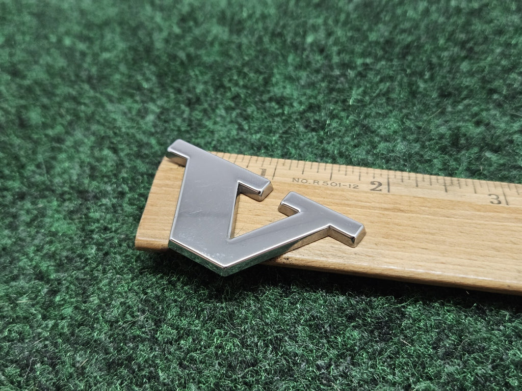 OEM "V" Chrome Individual Letter Lettering Emblem Badge Logo Nameplate 7S6