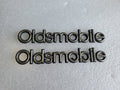 (2) Oldsmobile OEM Chrome Black 5.1" Emblem Badge Logo Nameplate Name Plate VNTG