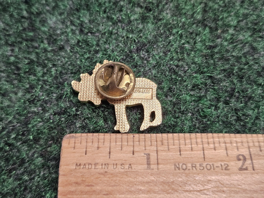 Moose  Pin ~ 90's Brooche Lapel Pin Clasp Brown