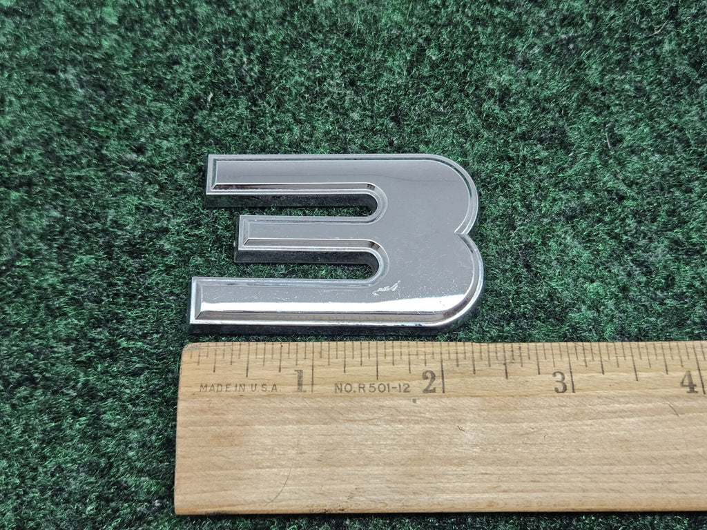OEM 3D "3" Chrome Individual Number Lettering Emblem Badge Logo Nameplate 7S8