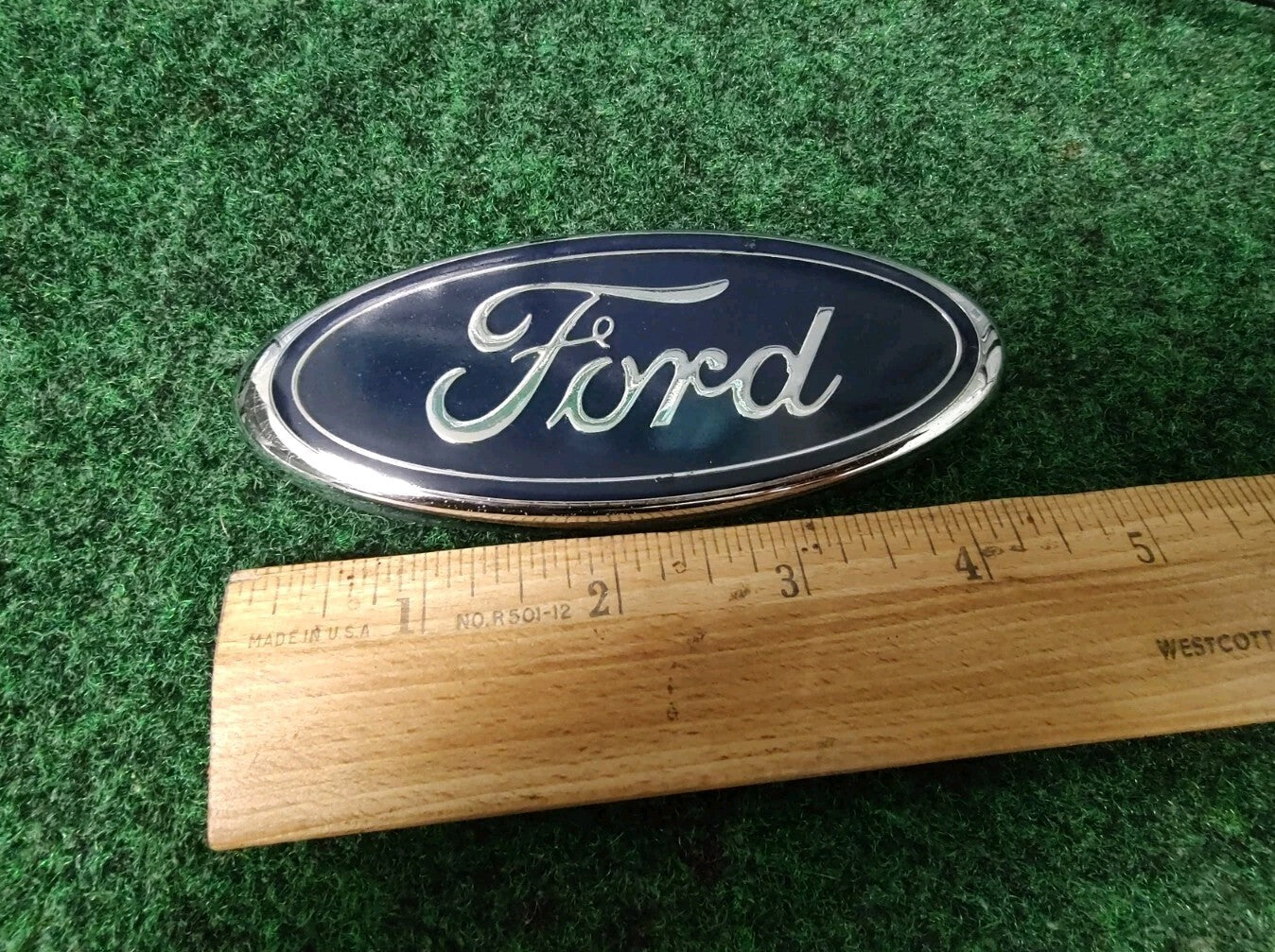 FORD Blue Chrome Exterior Car Emblem Badge Nameplate OEM YL84-7843500-AB 8L9