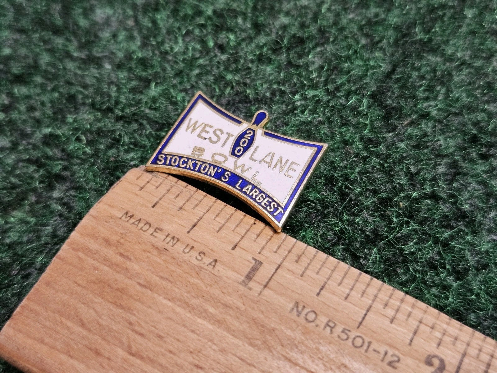 West Lane Bowl 200 Award Lapel Pin Stockton California