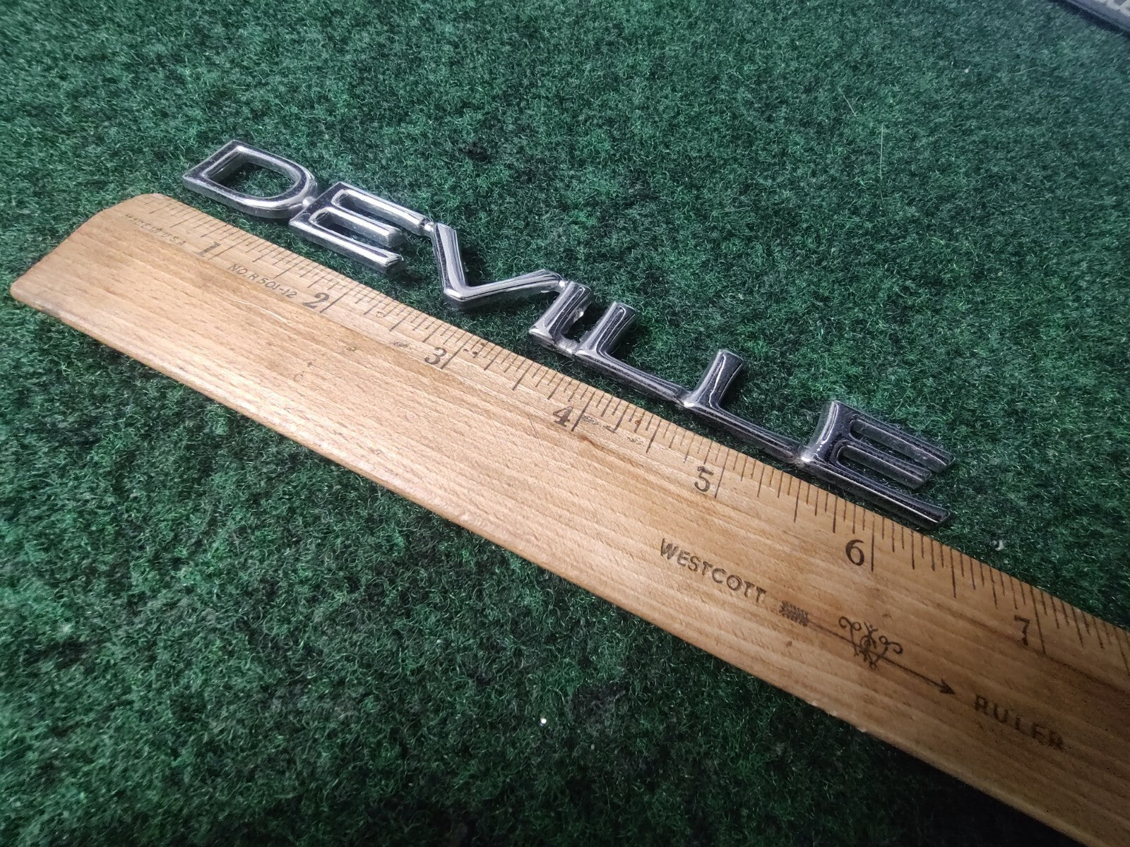 Cadillac DeVille Emblem Badge OEM Vintage Trim Classic Car Nameplate Script 8L3