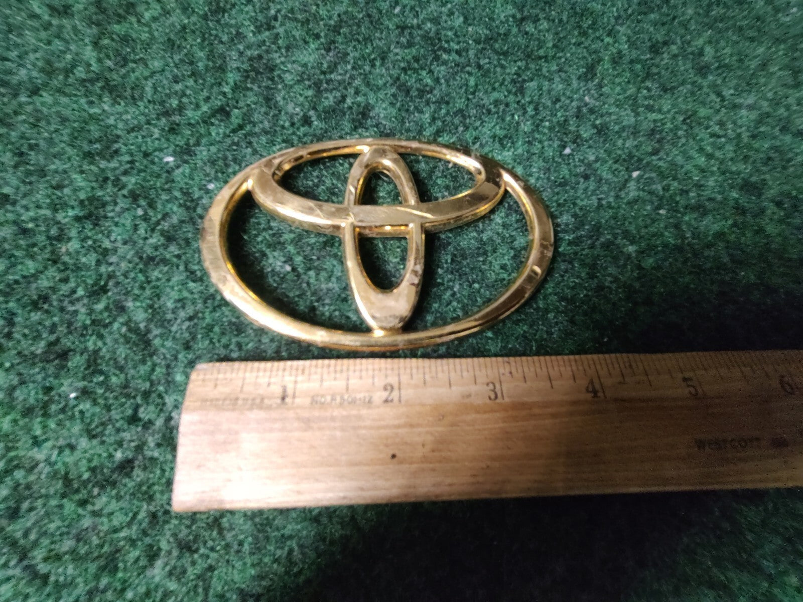 Toyota Chrome Emblem Logo Symbol Name Plate Gold See Measurements 4" 1S2