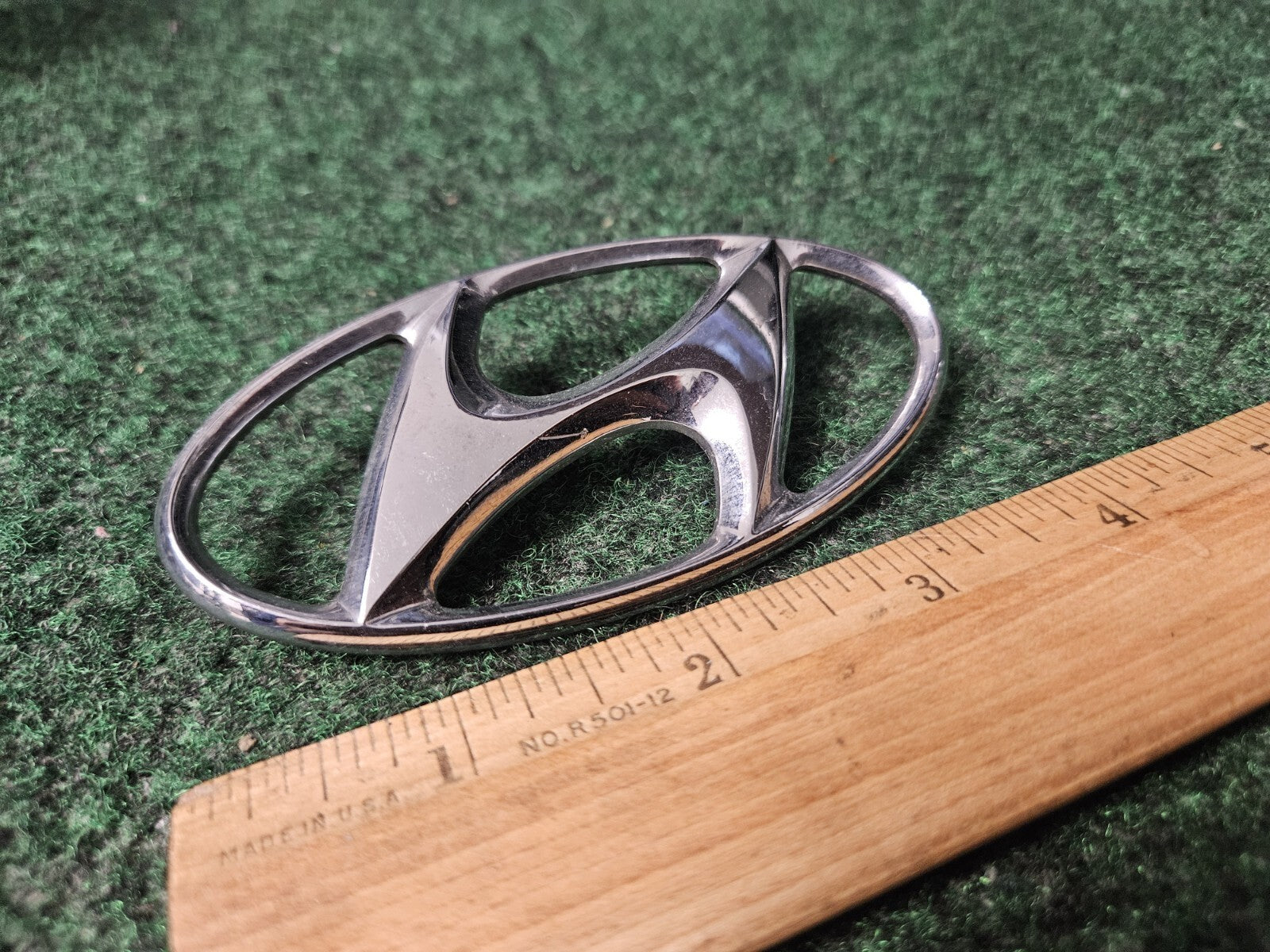 Hyundai Emblem Logo Symbol Badge Chrome OEM Nameplate Name Plate ~4" 9L2