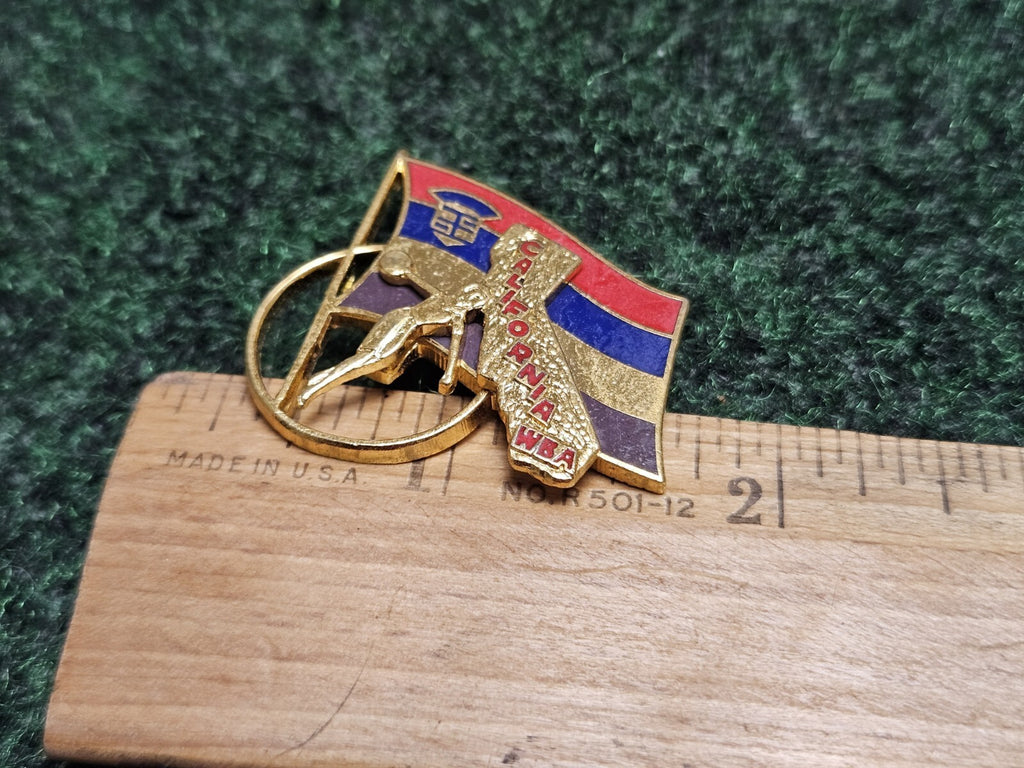 California WBA Flag Basketball Lapel Pin Brooch