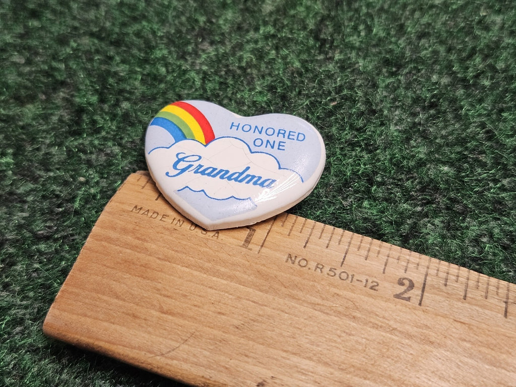 Heart Honored One Grandma Rainbow Clouds Lapel Pin
