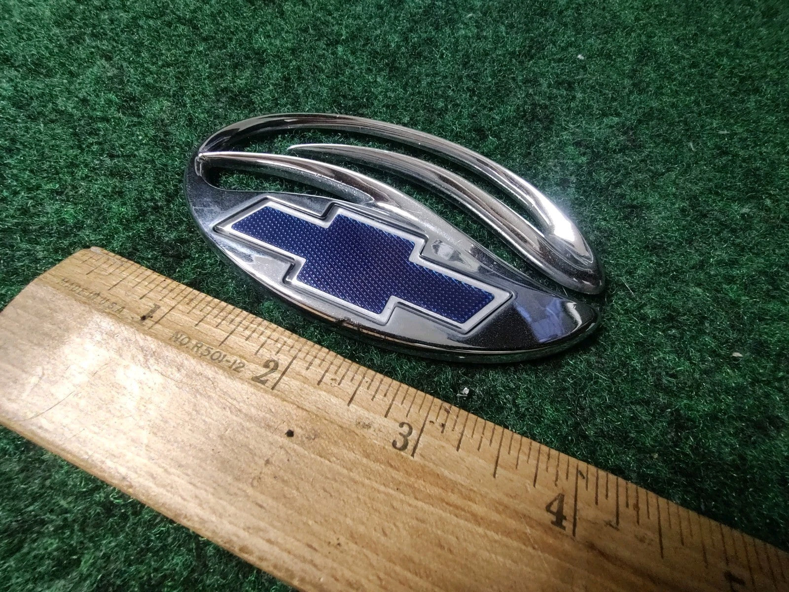 Chevy Chevrolet Malibu Chrome Blue Trunk Lid Emblem Logo Nameplate Badge 1S3