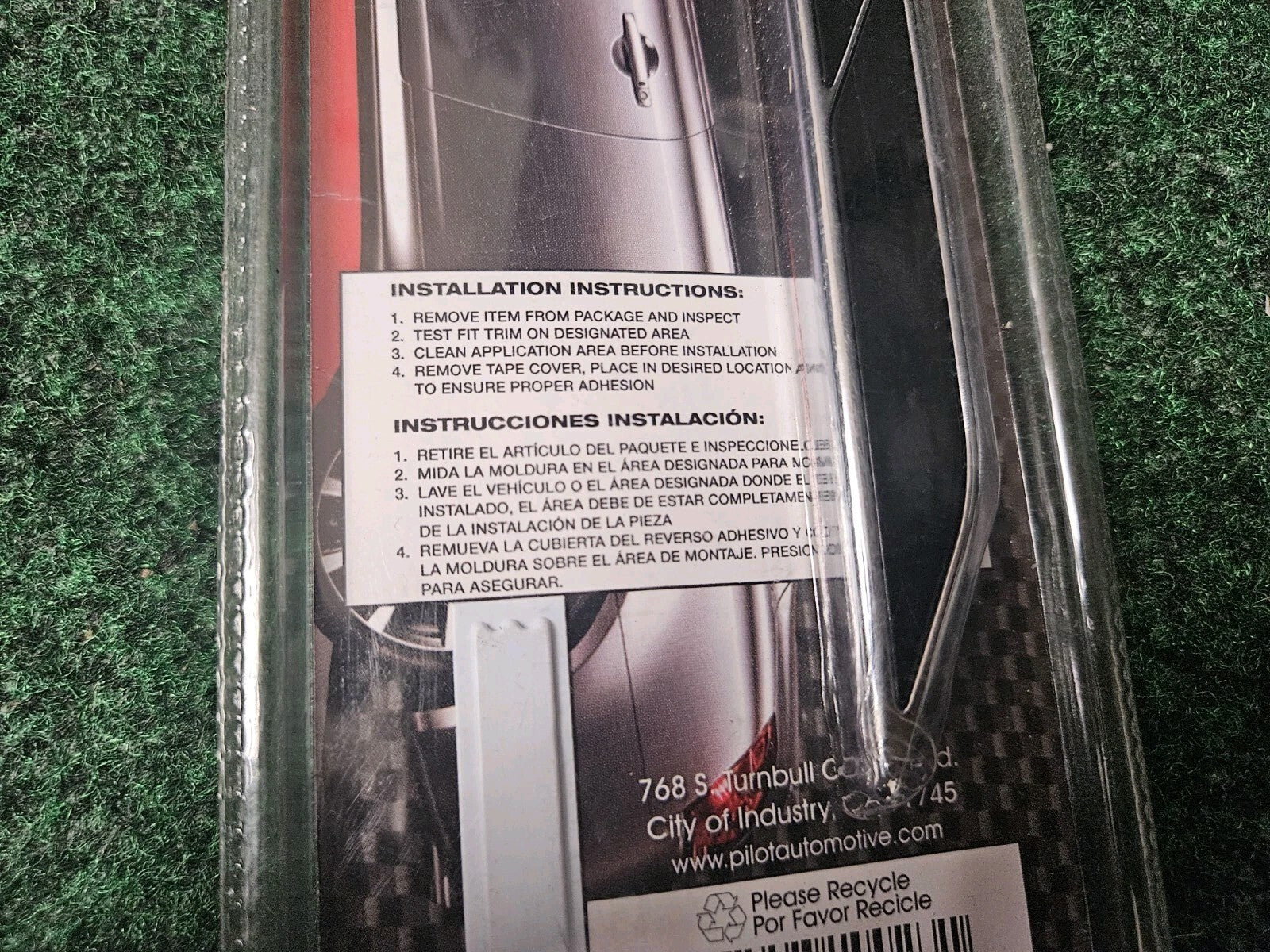 Pilot CZ-4018 Automotive 4 pc Door Trim Accents Universal Fit Black & Chrome 2L3