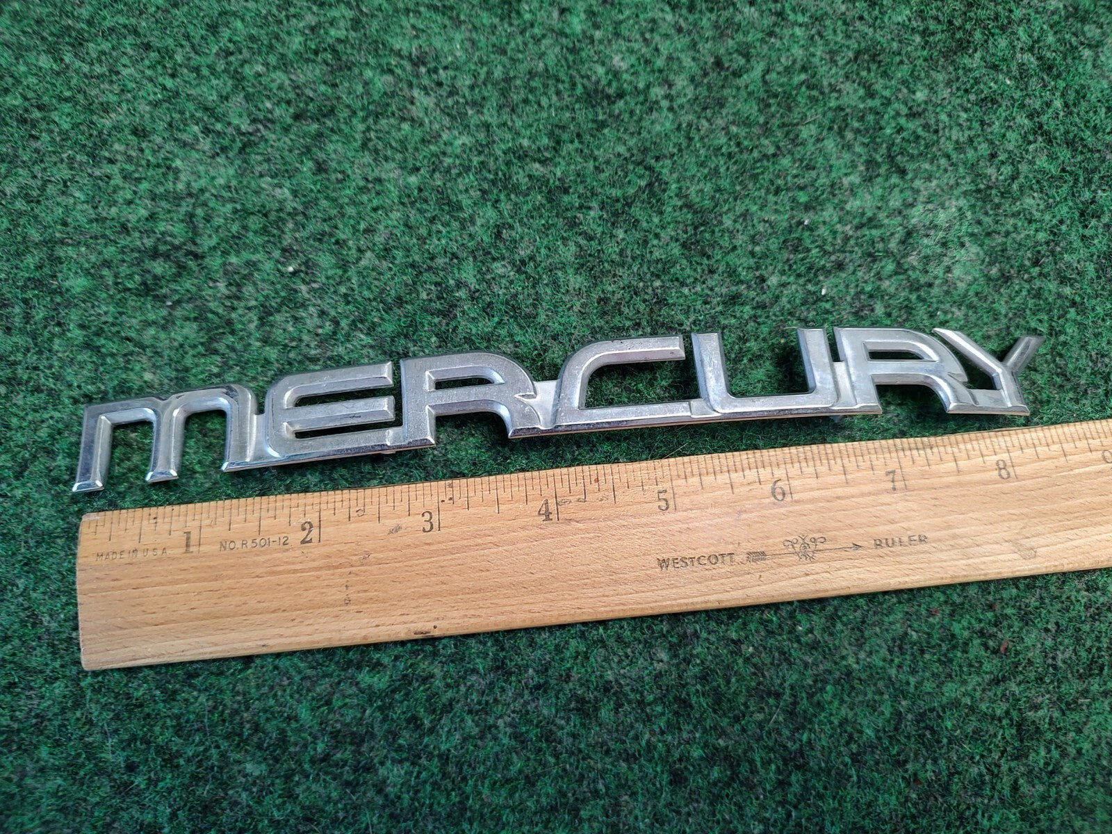 Mercury Chrome OEM 8.5" Curved Emblem Badge Logo Nameplate Name YF42-16702-C 4S8