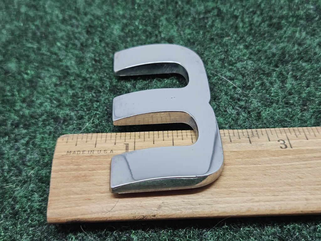 OEM "M" Silver Individual Letter Lettering Emblem Badge Logo Nameplate 3D 7S7