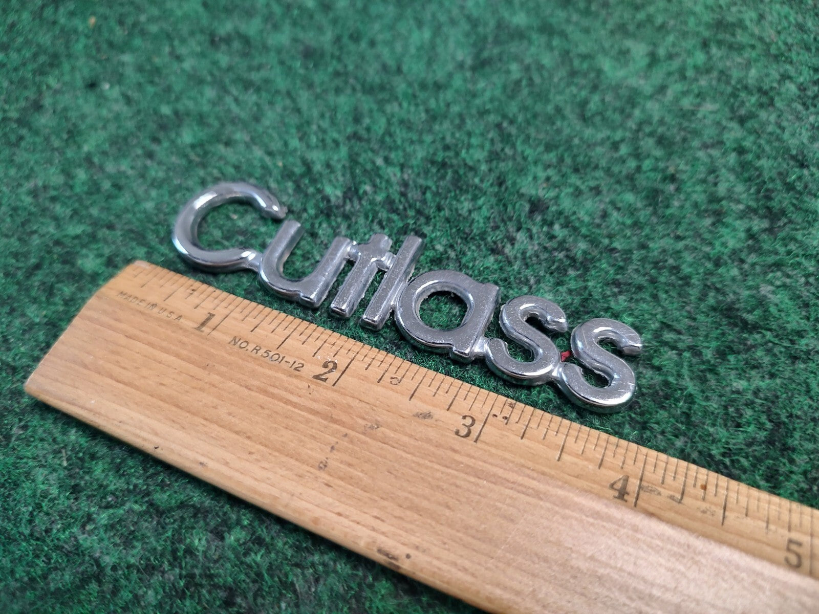 Oldsmobile Cutlass Emblem Nameplate Badge Chrome Metal OEM 4S3