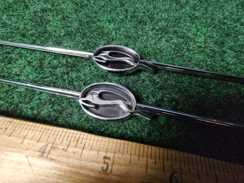 (2) CHEVROLET IMPALA EMBLEM OEM SILVER BLACK CHROME GENUINE 7S1