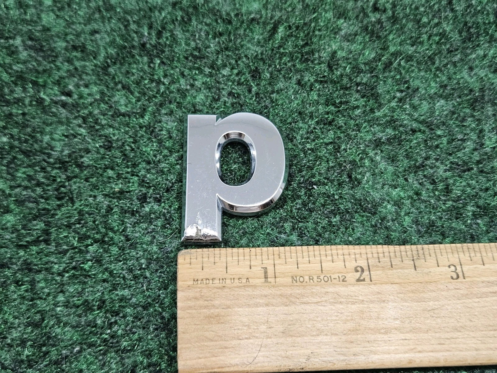 Jeep OEM "P" Chrome Hood Hatch Individual Letter Emblem Badge Logo Nameplate 7S9
