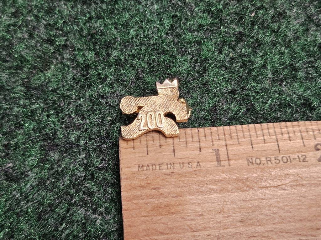 Vintage Brunswick Bowler Man Bowling 200 Club Gold Tone Lapel Pin