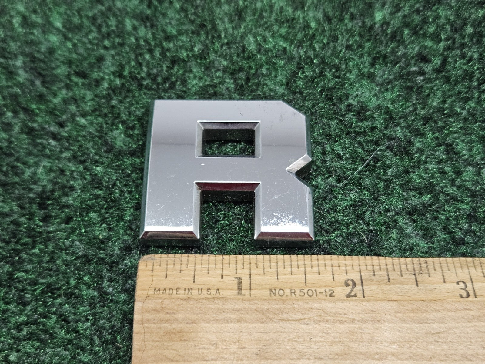 OEM "R" Chrome Individual Letter Lettering Emblem Badge Logo Nameplate 1.6"  7S6
