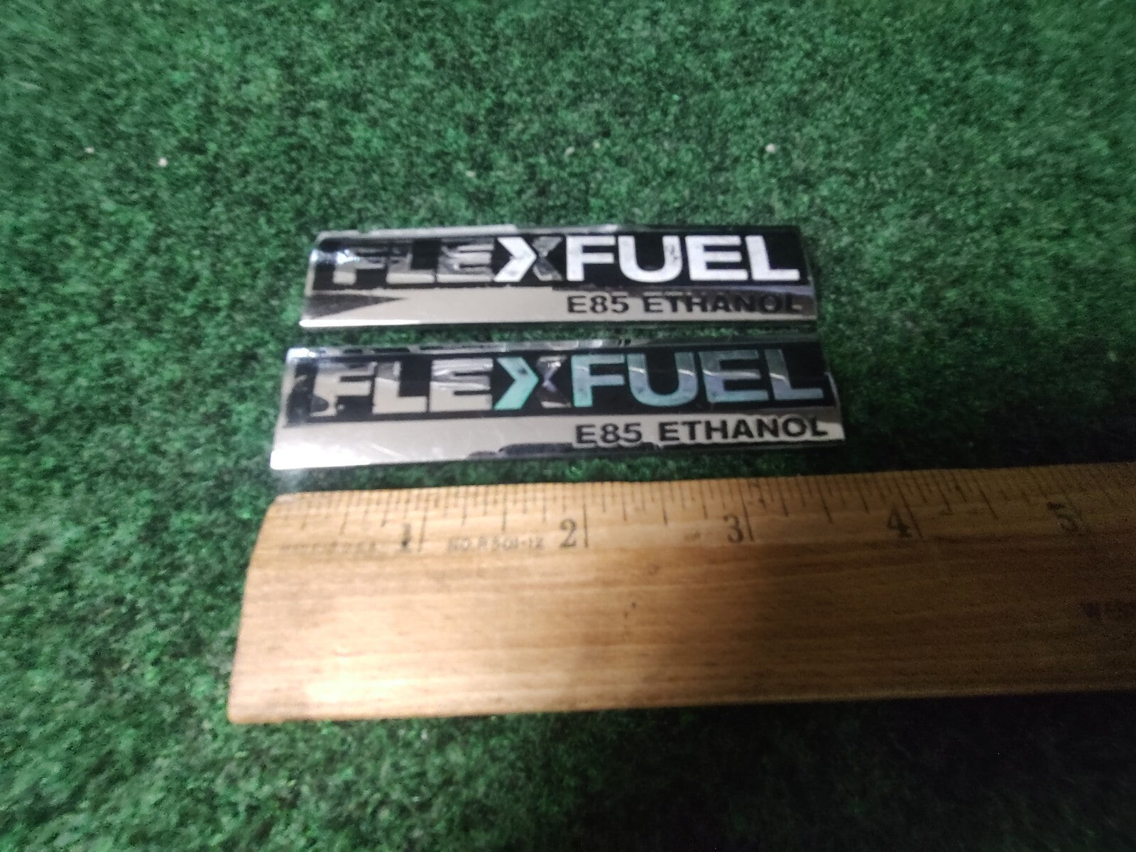 (2) Chevy Flex Fuel E85 Ethanol Emblem Badge Decal Chevrolet OEM 15910899 4L4